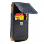 Wholesale Vertical Card Pocket Double Loop Belt Clip Pouch Large 31 Fits iPhone 13 and more (Black)